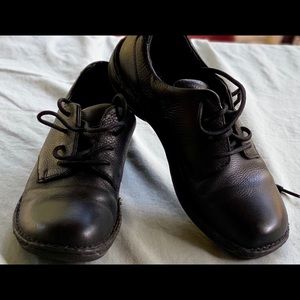 Born black leather lace up shoes